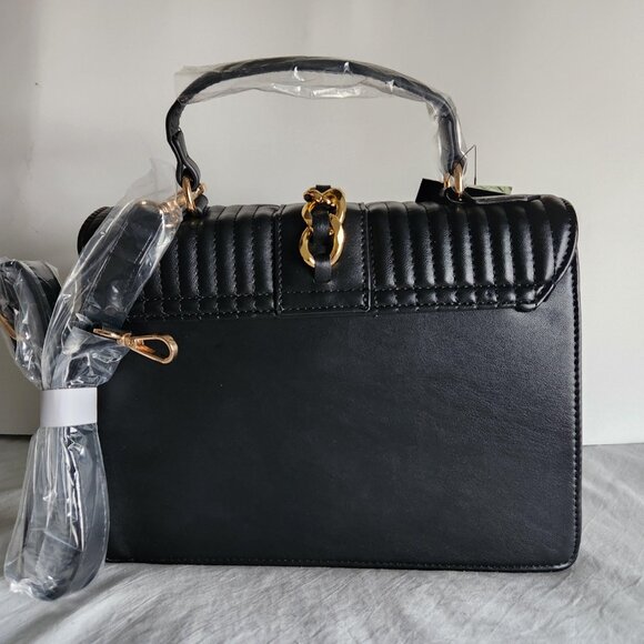 Badgley Mischka *NWT* Black Quilting Crossbody, Chain w/letter lock set, 4FER - Picture 10 of 13